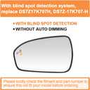 Senzeal Driver Side Heated Mirror Glass with Blind Spot Detection BLIS for Ford Fusion 2013 2014 2015 2016 2017 2018 2019 2020 2021 DS7Z17K707H DS7Z-17K707-H (No Auto Dimming)(Left Side)