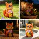 Garden Statues Fox with Solar Moving LED Eyes Outdoor Animal Figurines Decorations for Patio Yard Lawn Ornaments Gifts for Birthday Easter Housewarming (Fox)