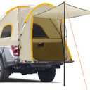 Pickup Truck Tent with Awning Shade,Waterproof PU5000mm Oxford for 5.5-6.3 FT Truck Bed for Camping Travel Outdoor Activities for Chevy Silverado 1500,Ram 1500/Dakota,F150,GMC 1500,Titan,Tundra (Khaki)
