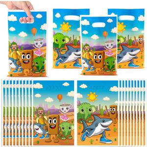 3 x GaofanWai Italian Brainrot Goodies Bags - 50PCS Brain Rot Party Favor Bags with Handles for Kids, Funny Cartoon Animal Candy Gift Plastic Bag for Brainrot Birthday Party Decorations Baby Shower Supply, 1 Count