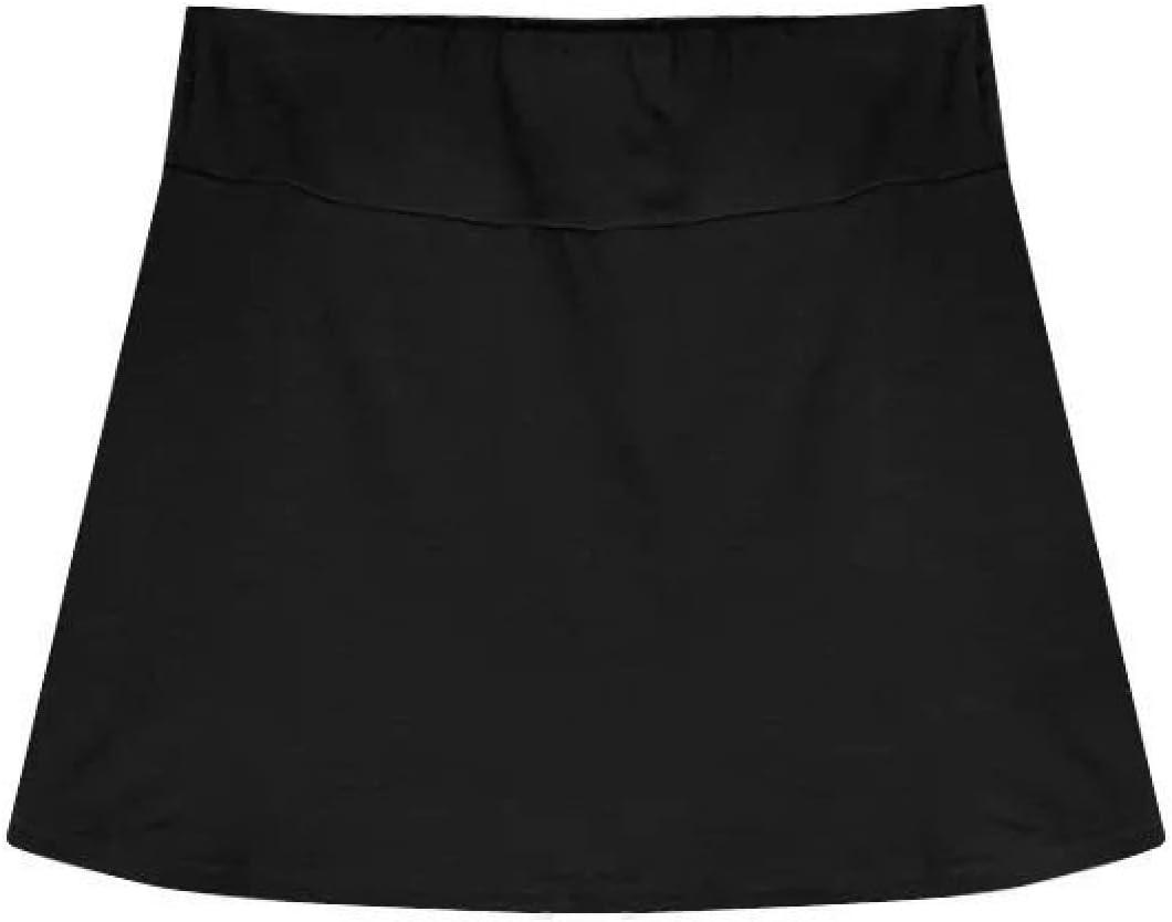OFFSUM Womens Short Skirts - Elegant Women's Fashion Mini Skirt Casual Irregular Split Simple High Waist Elastic Tenn (Black)