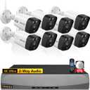 (90 Days Storage & 4K /8.0 Megapixel) 2-Way Audio 130 Ultra Wide-Angle Outdoor PoE Security Camera System Home Security System Video Surveillance