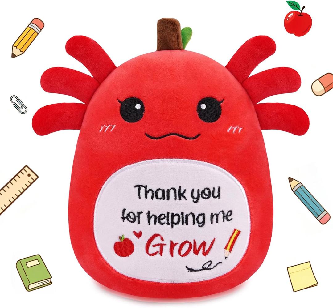 Thank You Gifts Axolotl Plush,Teacher Appreciation Gifts | Cute Axolotl Stuffed Animal with Thank You for Helping Me Grow Words,Thank You Gift for Teacher,Classmates,Friends,Family