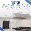 Range Hood Filter Replacement for 8.78 x 10.48 W10355450 Charcoal Whirlpool vent hood filter - Carbon Filter for Exhaust Fan - Filters Kitchen Odors for Ductless Vent Hoods (3 Pack)