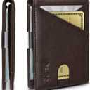 Zitahli Wallet for Men - with Money Clip Slim Leather Slots Credit Card Holder RFID Blocking Bifold Minimalist Wallets with Gift Box (Classic Coffee)