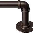 Zeerobee Curtain Rods for Windows 66 to 120, 1 Inch Industrial Wrap Around Curtain Rod, Indoor/Outdoor Room Divider Adjustable Drapery Pole, 66"-120", Antique Bronze