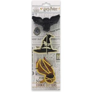 Harry Potter Cookie Cutter Set for Kitchen - Featuring Hedwig, the Sorting Hat and the Golden Snitch Cookie Cutters (Gray)