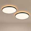 TALOYA 2 Pack 18" Dimmable Flush Mount Ceiling Light Fixture,5CCT,Black