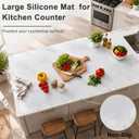 78.7"x23.6"(200cmx60cm) Large Silicone Mat for Kitchen Counter, Heat Resistant Non-Slip Countertop Protector, Waterproof Silicone Craft Mat for Kitchen Island, Light Gray