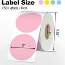 Misofuki 2" 6 Rolls 4500 Labels White Circle Direct Thermal Stickers Labels Rolls Compatible with Zebra, Rollo, MUNBYN, Self-Adhesive Round Direct Thermal Labels