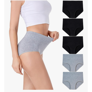 Women's Briefs Underwear Cotton High Waist Tummy Control Panties Rose Jacquard Ladies Panty Multipack, 3XL/4XL, Pack of 7