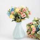 KAOYOO 2 PCS Artificial Rose Bouquet Short Stems for DIY Wedding Decoration Bridal Bouquet Home Decorations(2-PCS) (Pink/Champagne)