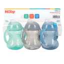 Nuby 3 Piece No-Spill Grip N Sip Cup with Soft Flex Spout, 2 Handle with Clik It Lock Feature, Neutral,10 Ounce