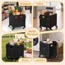 Foldable Shopping Cart with Wheels: Black Rolling Utility Crate