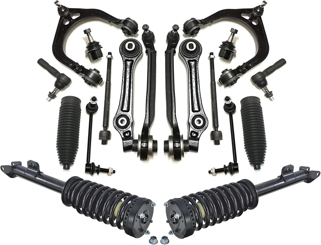 PartsW -18 Pc Suspension Kit Front Lower (Rear) Control Arms, Lower Front Straight Arms Left & Right Side, Sway Bars End Links Left & Right Side Fits Chrysler 300 05-10/ Dodge Charger 06-10 RWD Models