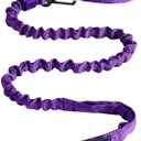 AUROTH Heavy Duty Bungee Dog Leash for Medium Large Breed Dogs, No Pull for Shock Absorption with Car Seat Belt, 2 Padded Handles 4.5FT 6FT Training Dog Leash (Purple)