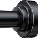 TEECK Shower Curtain Rod, 27-76 inch Adjustable Spring Tension Curtain Rod, Never Rust Anti-Slip Shower Curtain Rod for Bathroom, No Drilling, Never Collapse, Easy to Use, Black