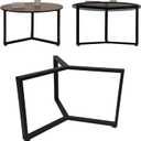 Round Metal Coffee Table Legs,Large Circle End Table Legs 18 Inch,Black Iron Dining Table Base Only