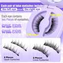 Lanflower Magnetic Eyelashes with Applicator, Mangetic Eyelashes Natural Look, Wispy Magnetic Lashes, No Glue Needed Magnetic Eyelashes, Strong Hold, Reusable, Waterproof, Cat Eye, No Irritation