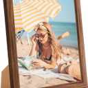 10x11 Wood Frame Brown, Natural Wooden 11x10in Picture Frames, Modern Golden 10 x 11inch Gallery Photo Pic Frame with HD Plexiglass, Horizontal Vertical Wall Mounting Tabletop Display 1Pcs