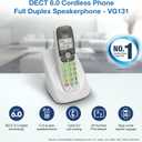 VTech Cordless Phone with DECT 6.0, Full-Duplex Speakerphone, Lighted Display, Backlit Keypad, Caller ID/Call Waiting, Volume Control, Hearing Aid Compatible, Wall Mount | VG131 (White)