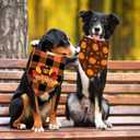 5 x Thanksgiving Dog Bandana, Pumpkin Turkey Dog Thanksgiving Scarf Buffalo Plaid Printing Adjustable Bandana for Small Medium Large Dogs