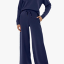 Glamaker Women's 2 Piece Sets Outfits Casual Long Sleeve Sweatsuits Polo Top and Wide Leg Pants Matching Sets, XL