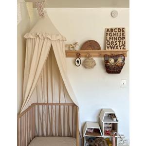 JIKAL Kids Bed Canopy with Ruffles Cotton Hanging Tent Frills Curtain Net for Baby Nursery Room Children Reading Nook Decor