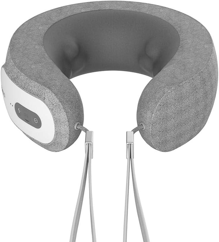 Breo iNeck3 Pro Electric Neck Massager, Shiatsu Massage Pillow with Heat, Deep Tissue Kneading & APP Control, Small & Lightweight, Good for Travel, Home & Office Relaxation, Ideal Gift Choice (Silver)