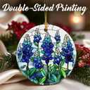 7 x Texas Bluebonnet Ornament, Christmas Ornaments: Christmas Tree Decorations, Holiday Decor, Stocking Stuffers, Gift Ideas, Xmas Gift, Flower Lover Gifts & Gifts for Women