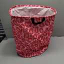 Pink Leopard Texture Round Laundry Hamper Storage Basket Toys Clothes Organizer Bin For Home Bathroom Bedroom Dorm Nursery, 38l