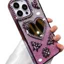 Designed for iPhone Case,Luxury Electroplated Glitter Bling Mirror Spark Sparkly Shockproof Protective Cover Phone Case (iPhone 15,Purple)