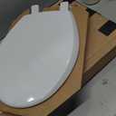 Mayfair Cassel Slow Close Toilet Seat, Easy Clean, Non Slip Premium Wood Seat, Easy Install, Made in USA, Round, White