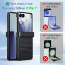 Magnetic for Samsung Galaxy Z Flip 7 Case Fit for MagSafe [Built-in Tempered Screen Protector][Hinge Protection][Kickstand] Military Grade Full Body Cover for Galaxy Z Flip 7,Black