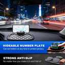 3-in-1 Car Dashboard Anti-Slip Mat, 360 Rotatable Phone Holder with Temporary Parking Number, Universal Fit Non-Slip Pad for Car/SUV, Washable Reusable (Brown, 1PC)