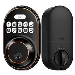 Veise Keyless Entry Door Lock, Electronic Keypad Deadbolt, Keyed Entry, Auto Lock, Anti-Peeking Password, Back Lit & Easy Installation Design, Oil Rubbed Bronze