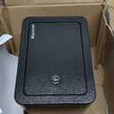 Marcree 0.23 Cub Safe, Small Safe Box with Key, Mini Home Safes for Money, Coin and Cash, Security Safes for Kids, Lock Box for Personal Items, Black, 6.69 x 9.06 x 6.69 Inches