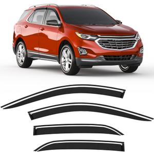6-PCS Extra-Thick Rain Guards Fit for 2018-2024 Chevy Equinox Extra Durable Tape-on Window Rain Guard Window Deflectors Vent Shades Window Visor Vent Visors Exterior