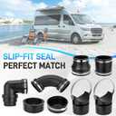 RV and Camper Sewage System Plumbing Connection Kit with Slip Fit Coupling Adapter ＆ Pipe Stand Compatible with 3 inch PVC Pipe RV Sewer Hose and Fittings RV Sewer Adapter, 6 Pcs RV Plumbing and Pipe Stand