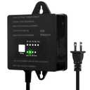 60W Low Voltage Transformer with Timer and Photocell Sensor, 120V AC to 12V DC, IP65 Waterproof, Supply for LED Landscape Light, Outdoor Spotlight, Pathway Light,Garden Light