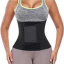 Waist Trainer for Women Waist Cincher Trimmer Ab Belt Tummy Control Body Shaper with Triple Wrap (Large, Black)