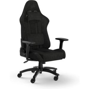 Corsair TC100 Relaxed Gaming Chair - Fabric - Racing-Inspired Design - Lumbar Pillow - Detachable Memory Foam Neck Pillow - Adjustable Seat Height - Adjustable Armrests - Black