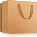 EUSOAR Kraft Shopping Paper Bags, 50pcs 10.6" x 3.1" x 8.3" Brown Kraft Gift Bags with Handles, Retail Handle Bag Merchandise Gift Wrapping Bag for Birthday Wedding Party