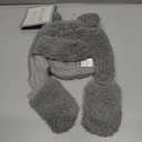 Tadpoles Super Soft Plush Sherpa Hat & Mittens Set, grey