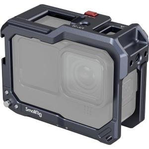 SMALLRIG Hero13 / Hero12 / Hero11 / Hero 10 / Hero 9 Black Cage for GoPro, Compatible with the Lens Filter Max Lens on Camera, with 2 Cold Shoe Mount for Microphone and Led Video Light - 3084C