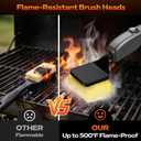 Bristle-Free Electric Grill Brush, Fire-Resistant BBQ Grill Brush, Reciprocating Grill Brush for Outdoor Grill, Grill Cleaner with 3 Heads, Cordless Grill Cleaning Brush with 3600 mAn, Silver