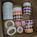 Round Dot Stickers 5 Assorted Colors Pink, Orange, Brown, Purple, White