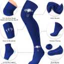 XZQTIVE Over the Knee Baseball Socks and Belt Combo Set for Kids Youth Adult Pink Softball Soccer Socks for Boy Girl (Blue)