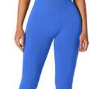 ABOCIW Workout Sets for Women 2 Piece Seamless Bandeau Strappy Sports Bra High Waist Leggings Yoga Gym Work Out Clothes (Medium, Electric Blue)