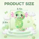 Glitter Axolotls Squishies Toy, Stretchy Axolotls Stress Ball, Soft Squeeze Sensory Fidget Toys for Kids Adults, Cute Easter Basket Stuffers Party Favors Classroom Prizes (Green)